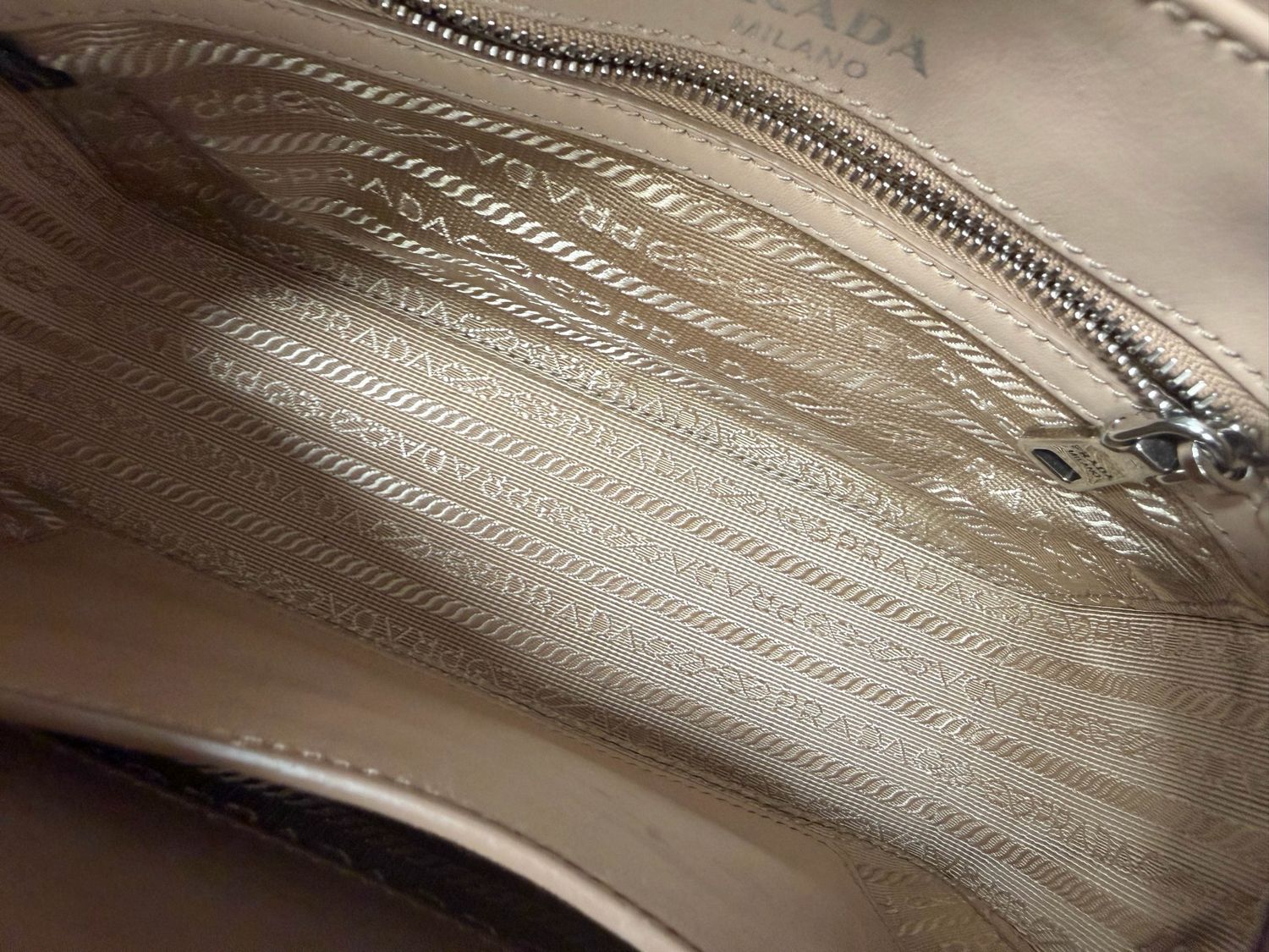Prada Diagramme Camera Bag Crossbody in Nude