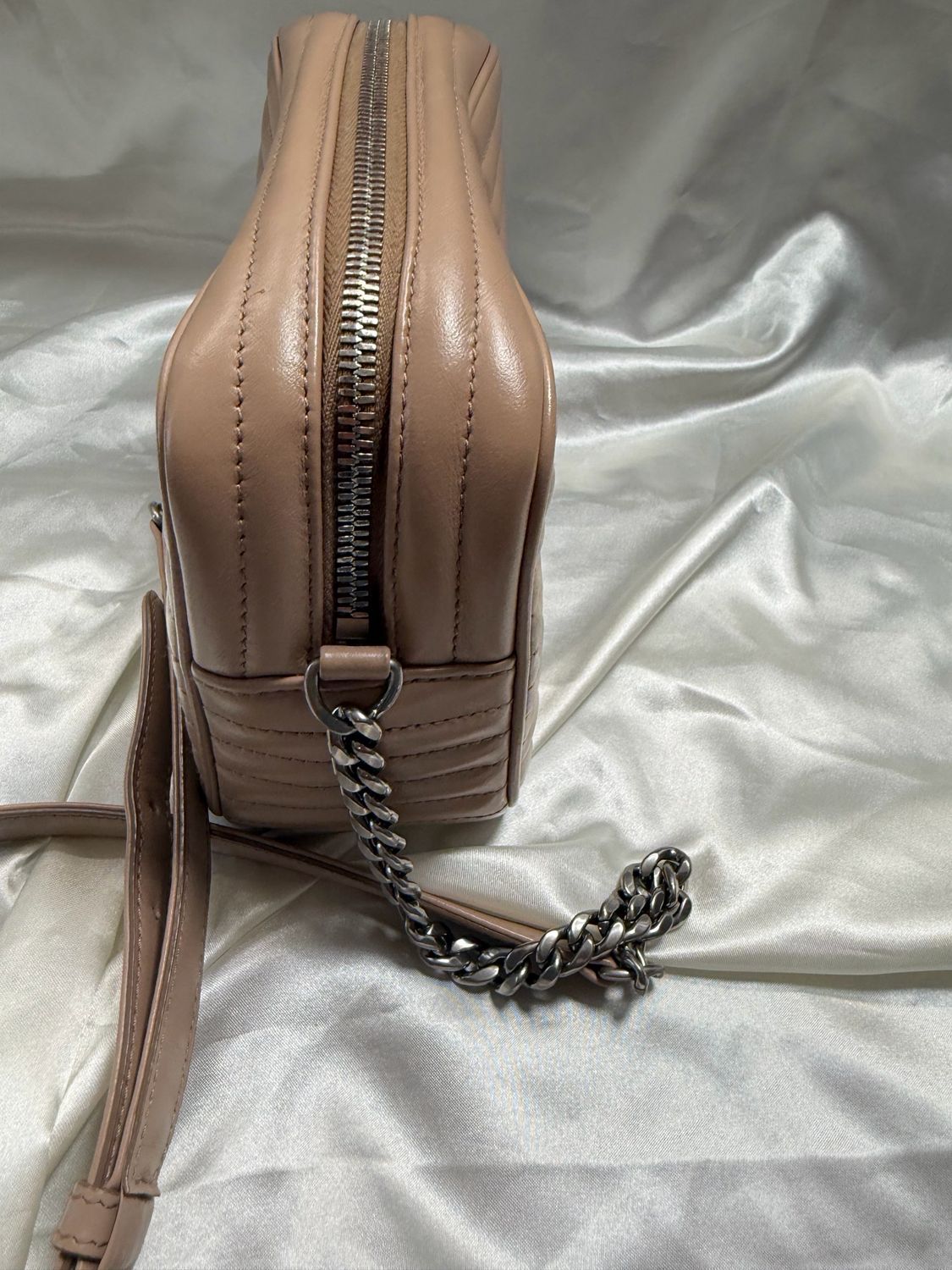 Prada Diagramme Camera Bag Crossbody in Nude