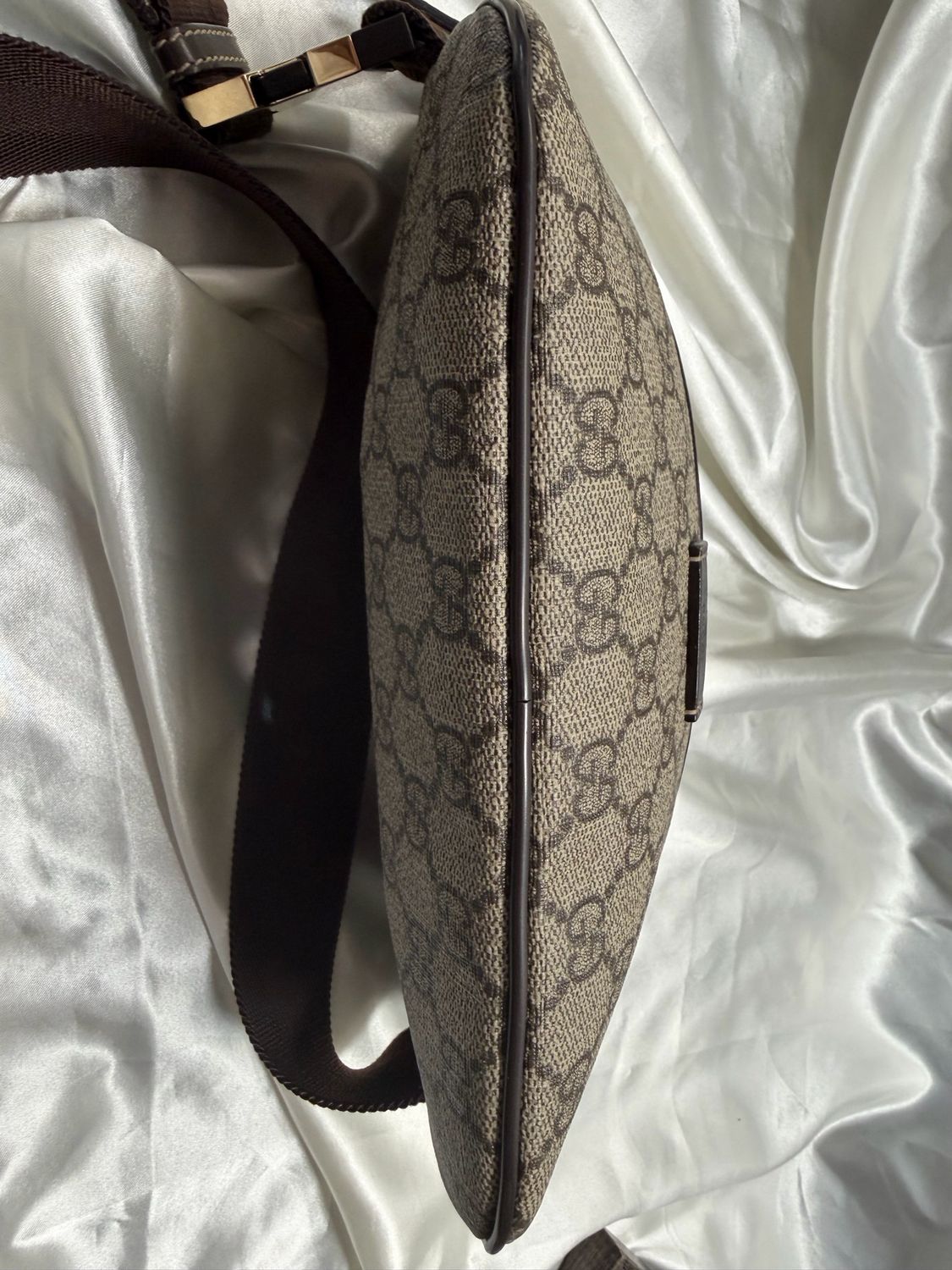 Gucci Monogram Supreme Belt Bag Bum Bag in Dark Brown