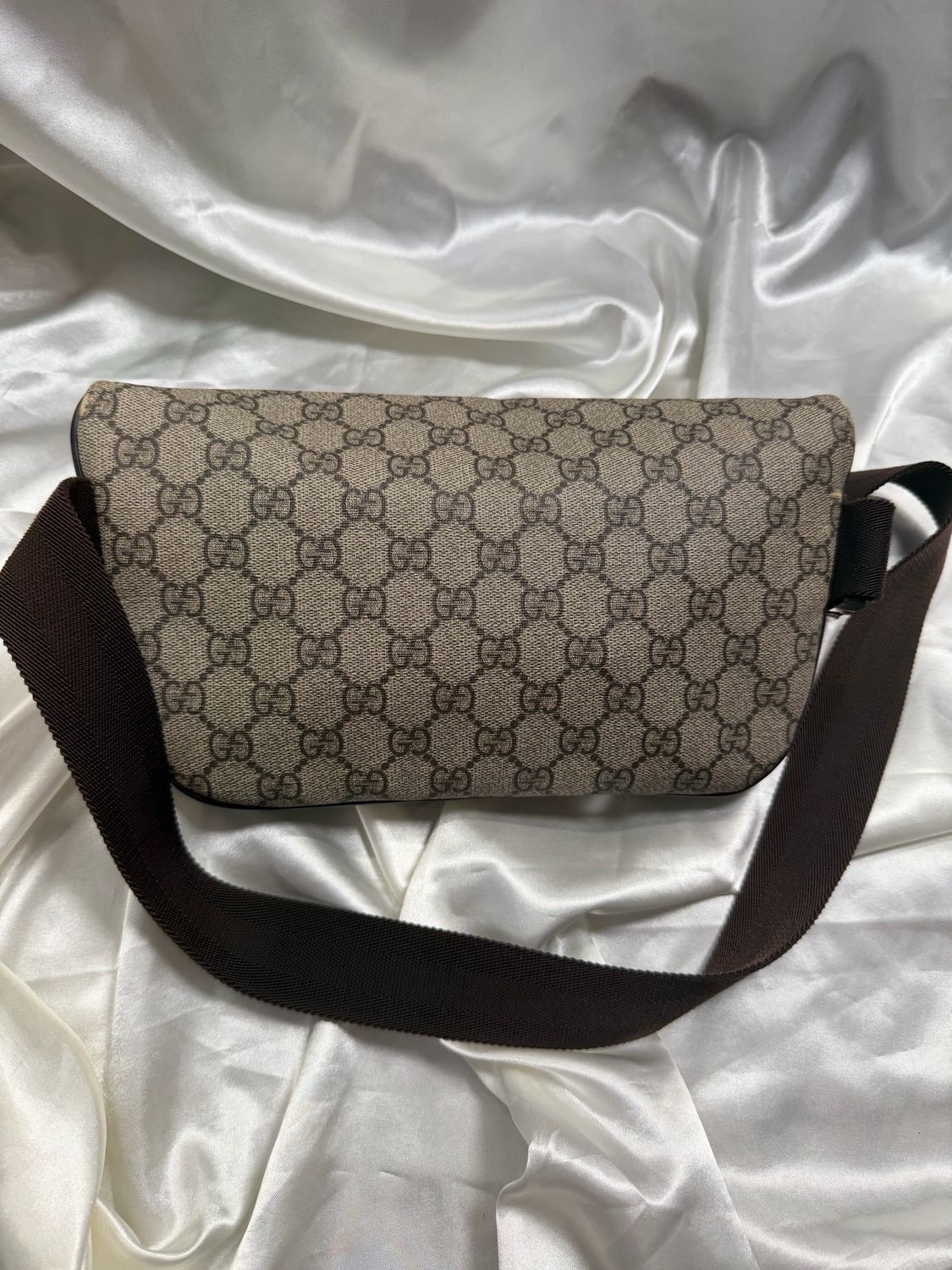 Gucci Monogram Supreme Belt Bag Bum Bag in Dark Brown