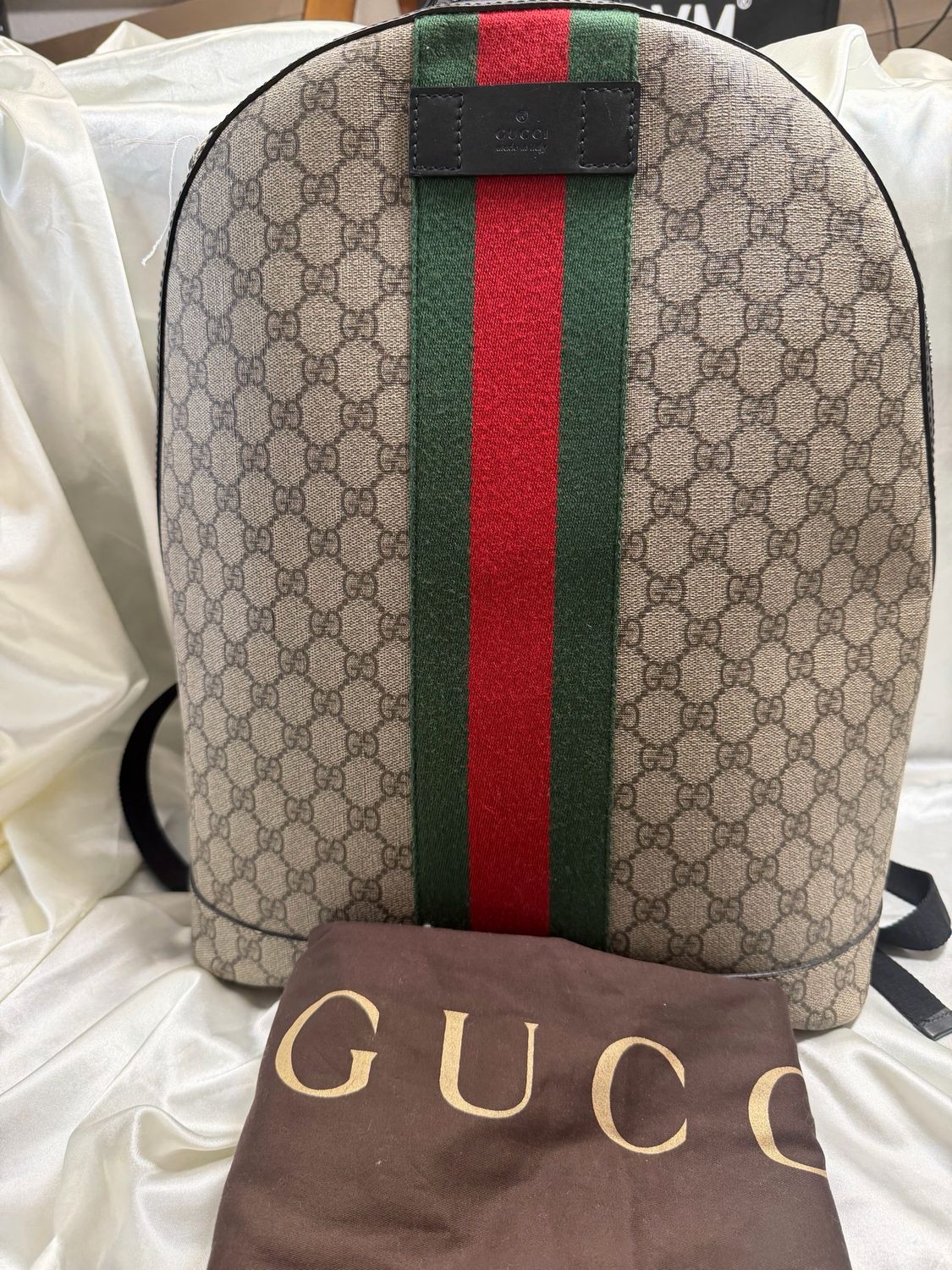 Gucci Monogram Supreme Web Ophidia Backpack 