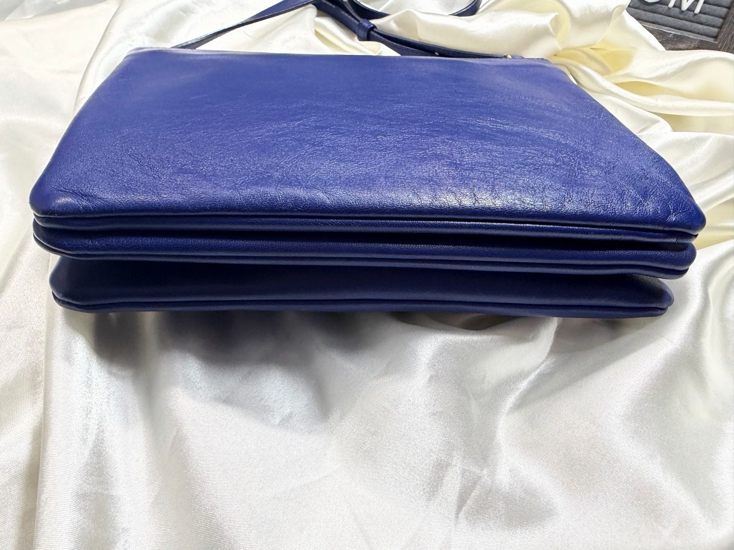 Celine Trio Crossbody Messenger Sling in Blue