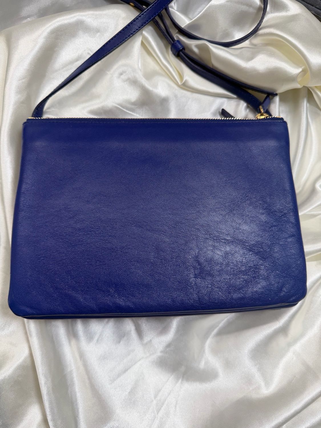 Celine Trio Crossbody Messenger Sling in Blue