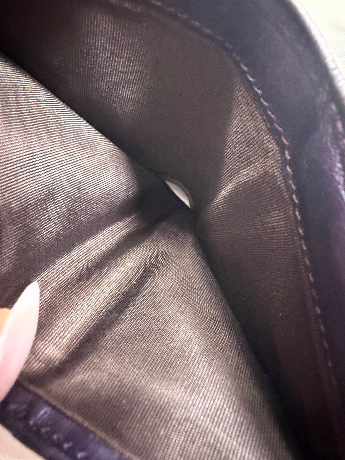 Gucci Micro Monogram Wallet Trifold Compact Patent in Purple