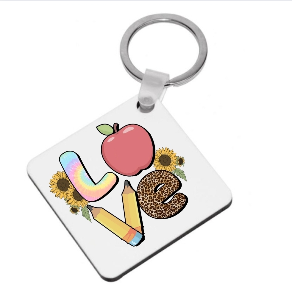 Teacher Keychain Sublimation Graphic by WatercolorColorDream