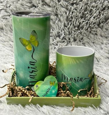 Set Custom mug tumbler key chain