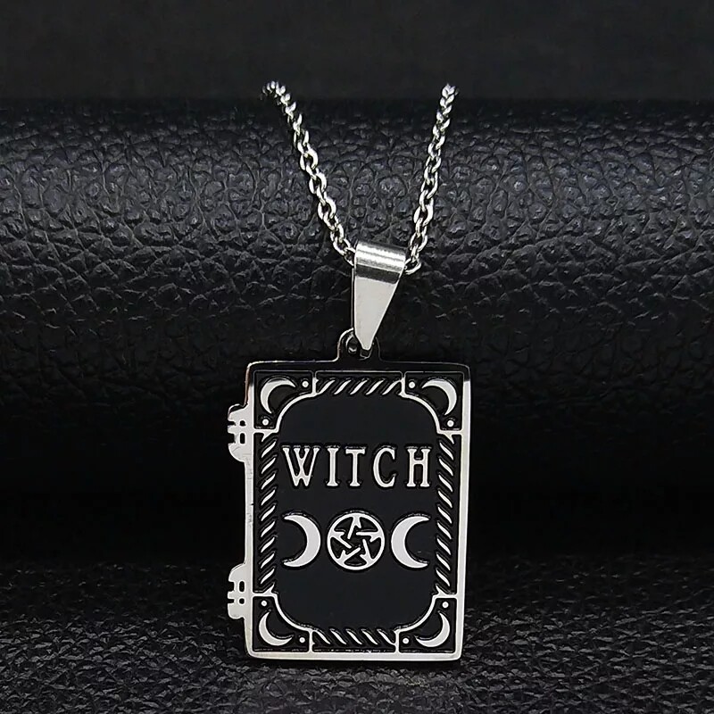Witch Book Stainless Necklace