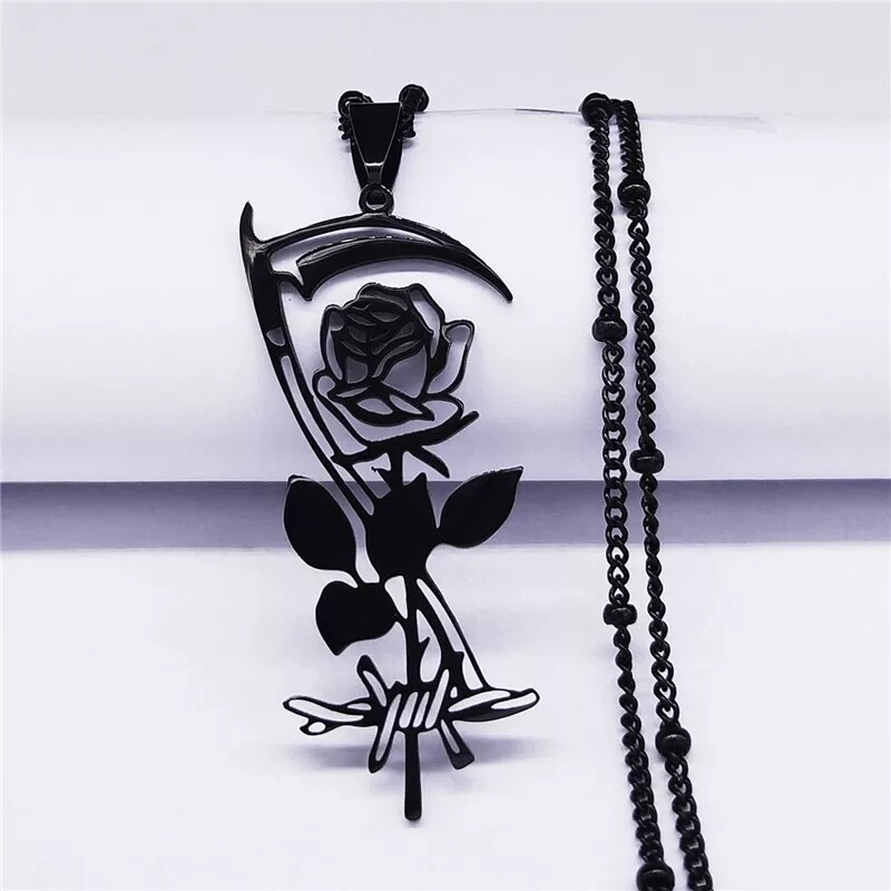 Reaper's Rose Stainless Necklace
