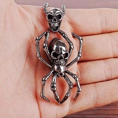 Spider Skull Stainless Necklace