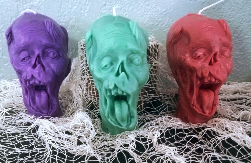 Zombie Head Candle