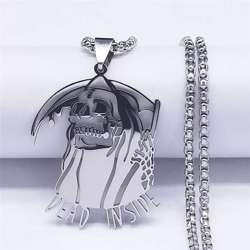 Dead Inside Reaper Stainless Necklace