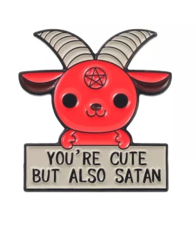 Cute But Satan Enamel Pin