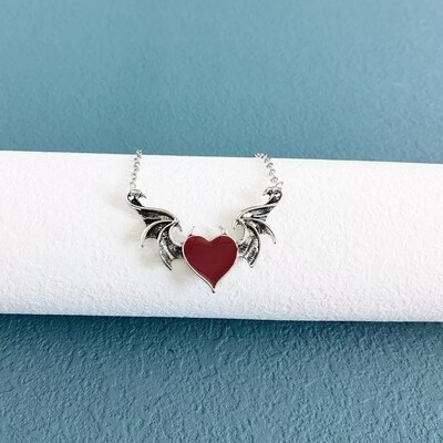 Bat Wing Necklace - Red