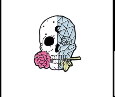 Geometric Skull w/Rose