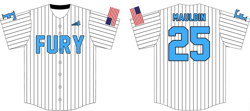 Fury Performance Baseball Custom Jersey Design #3B