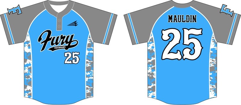 Fury Performance Baseball Custom Jersey Design #2B