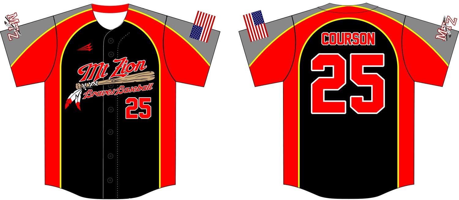 Mt. Zion Braves Custom Baseball Jersey #3