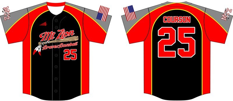 Mt. Zion Braves Custom Baseball Jersey #3