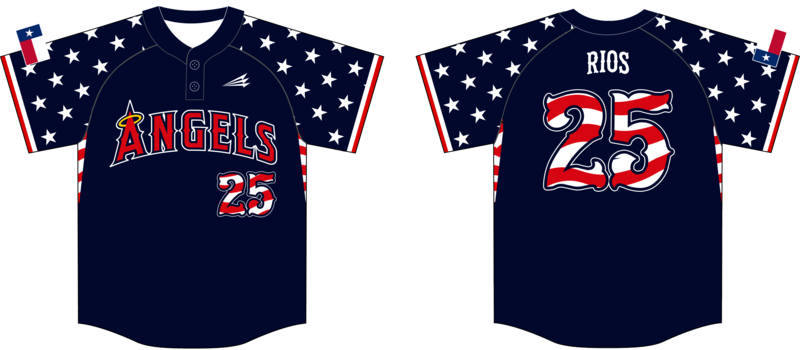 Angels (Rios) Custom NanoDri Baseball Jersey #3