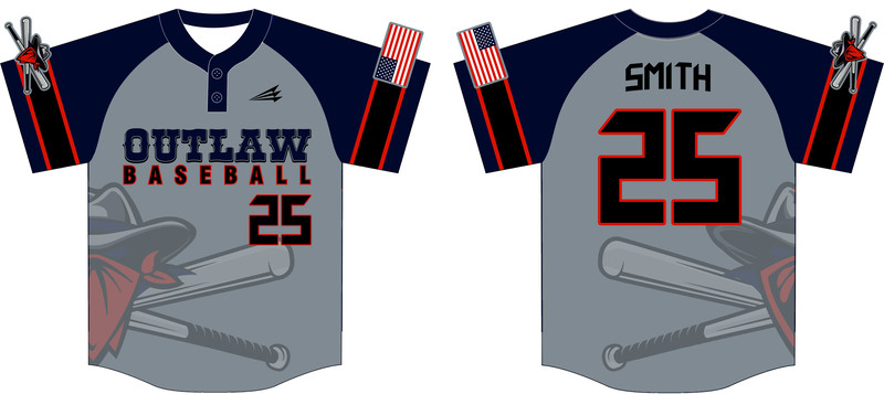 Outlaw Baseball (Smith) Custom Hexaflex Baseball Jersey #J1C