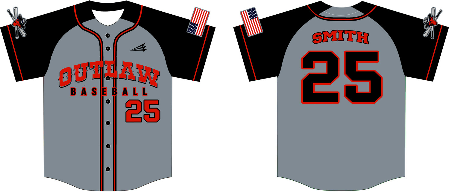 Outlaw Baseball (Smith) Custom Hexaflex Baseball Jersey #J3C