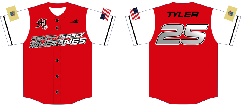 South Jersey Mustangs Custom HexaFlex Baseball Jersey #J20c