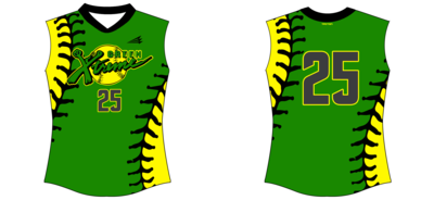 Green Xtreme Softball Custom HexaFlex FastPitch Jersey Design #J2B