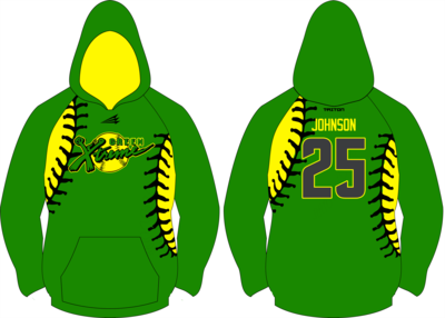 Green Xtreme Softball Vulcan Hoodie Design #VH2
