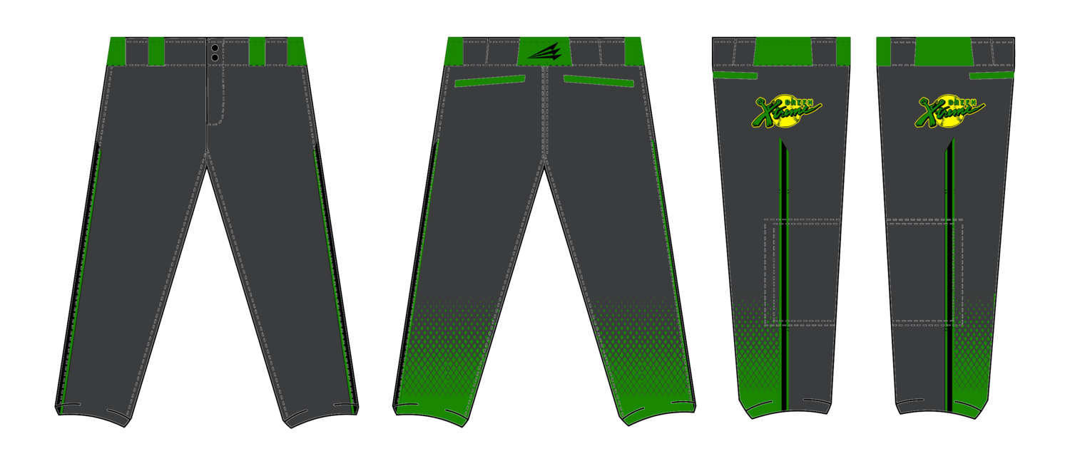 Green Xtreme Softball Stacheman Elite Fastpitch Pants Design #FP1B