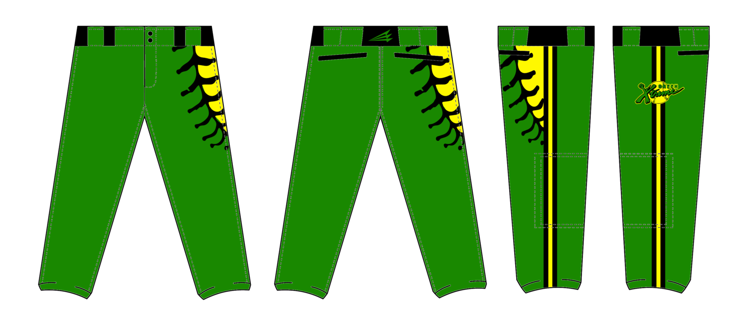 Green Xtreme Softball Stacheman Elite Fastpitch Pants Design #FP2B
