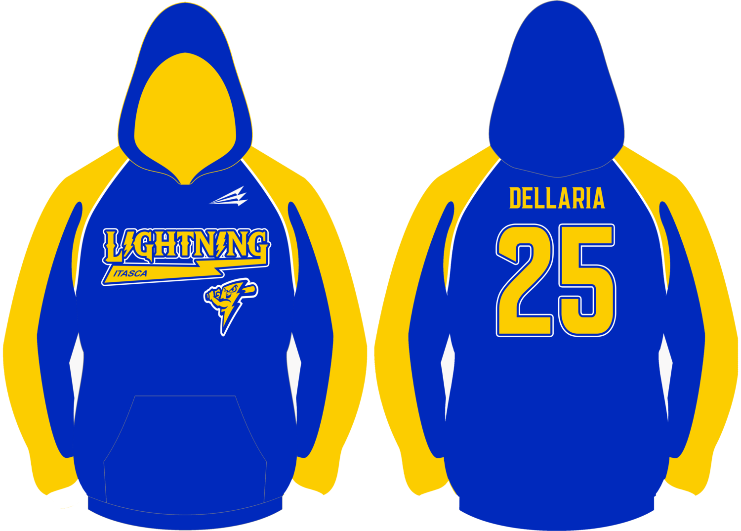 Itasca Lightning Custom Baseball Vulacn Hoodie #VH1