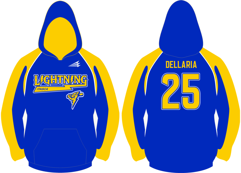 Itasca Lightning Custom Baseball Vulacn Hoodie #VH1