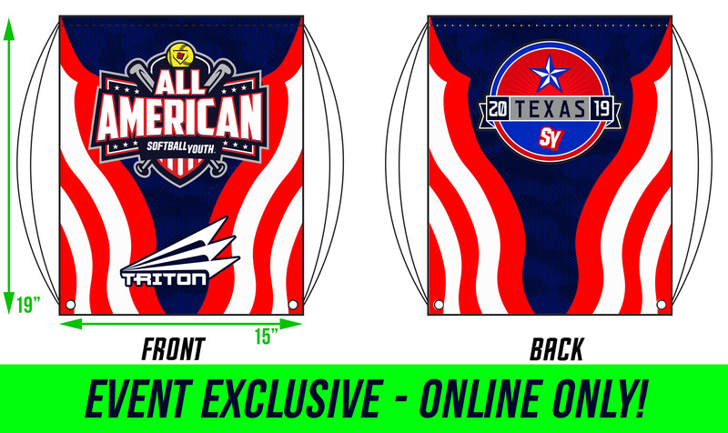 Softball Youth All-American Texas 2019 Drawstring Bag DB1