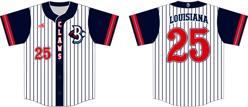 Louisiana BlueClaw Custom NanoDri Baseball Jersey #J7c