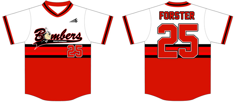 Montgomery Bombers Custom Hexaflex Baseball Jersey #J3B
