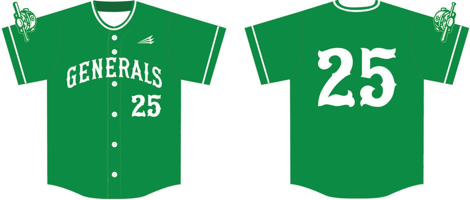 Generals Custom HexaFlex Baseball Jersey Design #J1