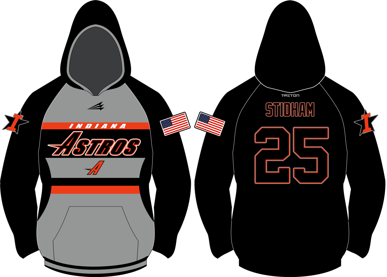 Indiana Astros Baseball Custom Vulcan Hoodie #VH5