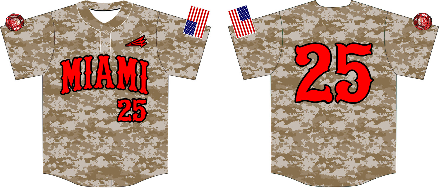 Miami Fire Softball Custom HexaFlex Baseball Jersey #1C