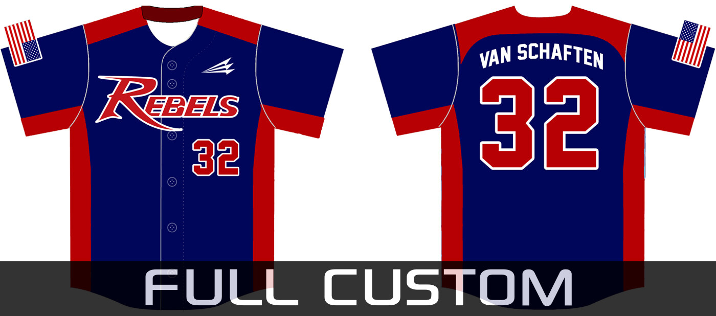 Kent Rebels Baseball Custom Jersey Black Design #1