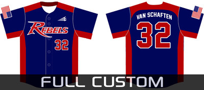 Kent Rebels Baseball Custom Jersey Black Design #1