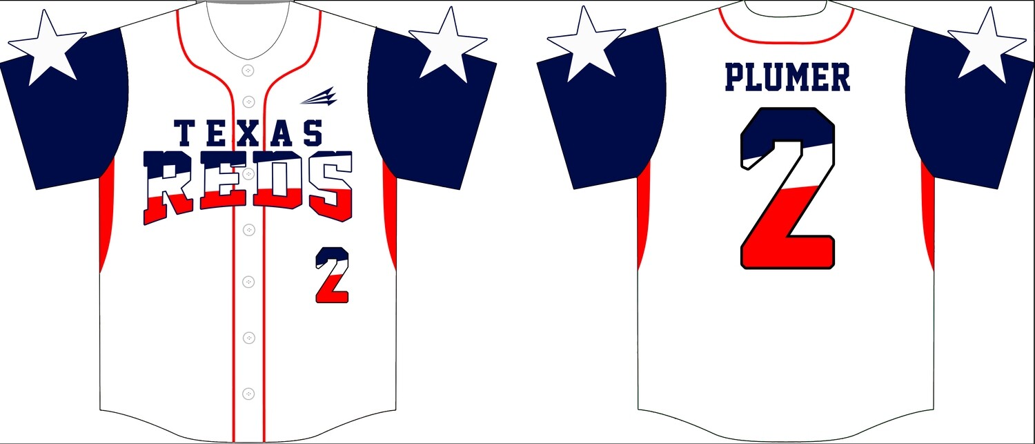 Texas Reds Custom Baseball Jersey Design #1