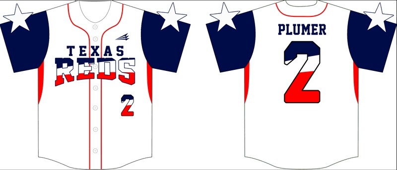 Texas Reds Custom Baseball Jersey Design #1