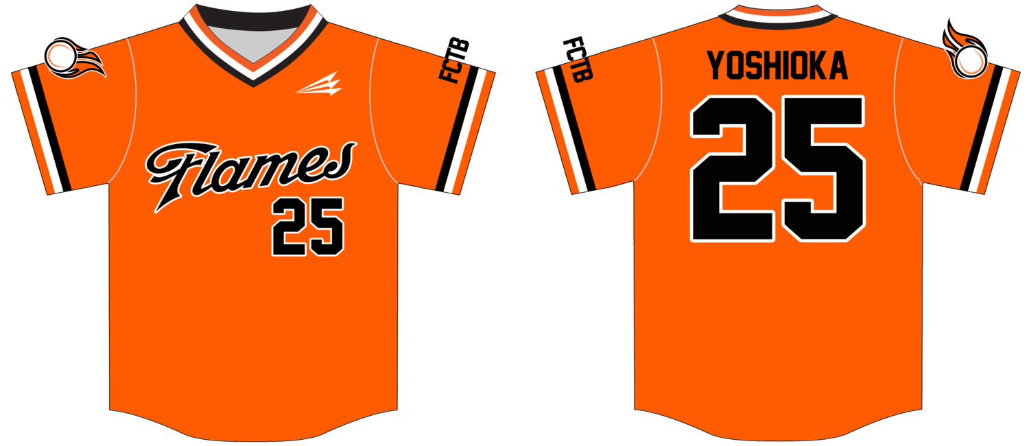 Foster City Flames Custom Baseball  Jersey Design #3b