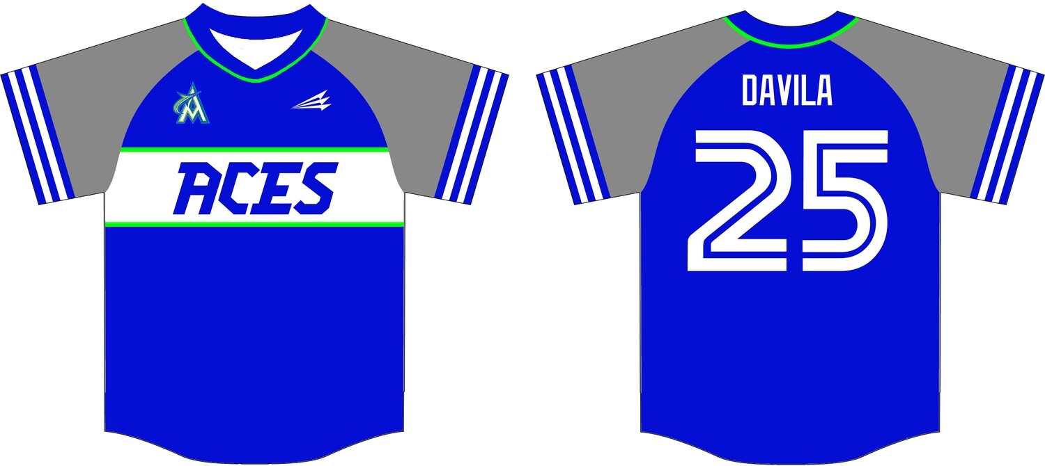 Midland Aces Baseball Custom Jersey Design #5B