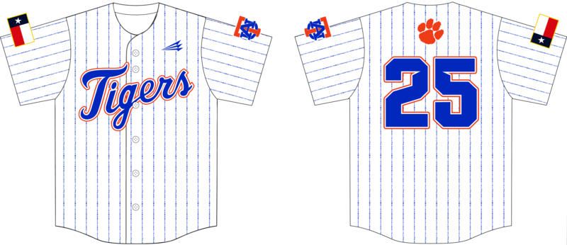 Austin United Tigers Custom HexaFlex Baseball Jersey #J6d