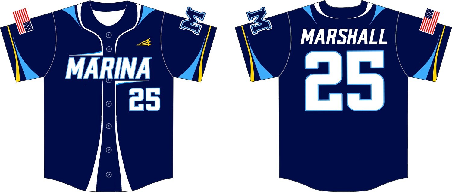 Marina Vikings Custom Baseball Jersey Design #2g