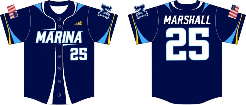 Marina Vikings Custom Baseball Jersey Design #2g