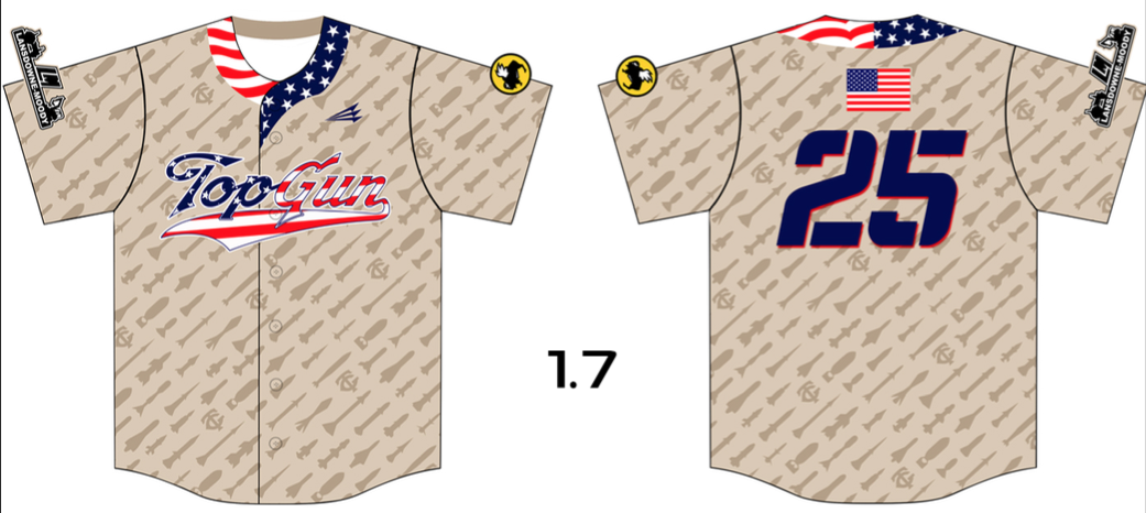 Top Gun Custom Baseball Jersey #2B