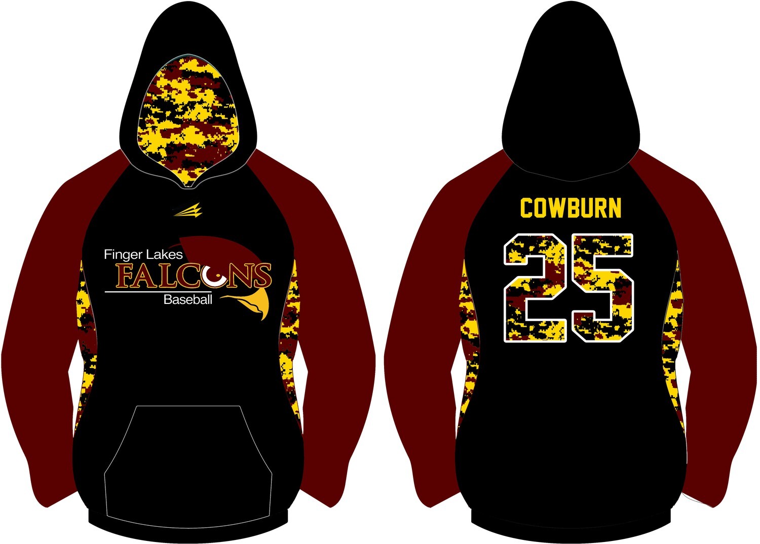 Finger Lakes Falcons Custom Vulcan Hoodie #1