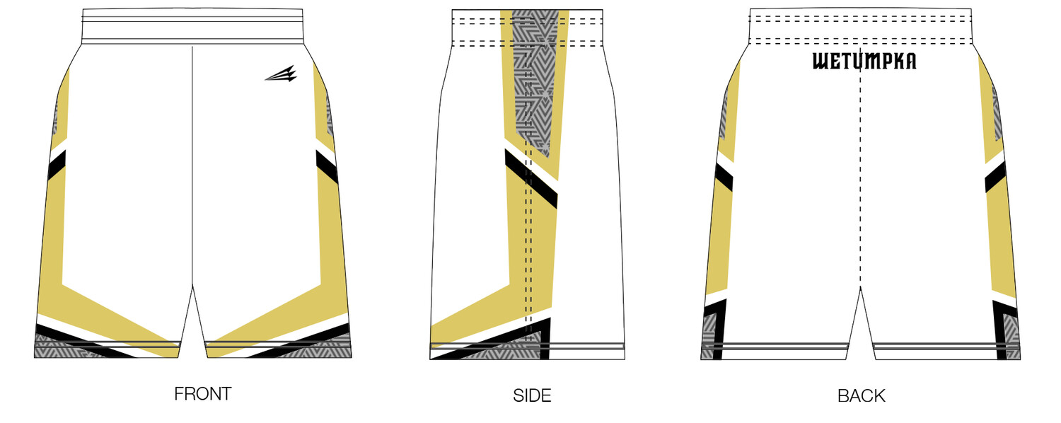 Wetumpka Indians Custom HexaFlex Basketball Shorts #BS1B